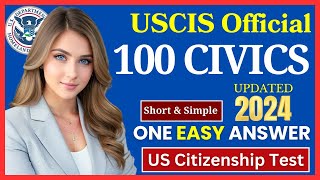 2024 Random USCIS Complete 100 Civics Test Citizenship Test QuestionAnswer Ciudadania Americana [upl. by Ennis]