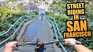 STREET RIDING IN SAN FRANCISCO  URBAN MTB FREERIDE [upl. by Lorola]