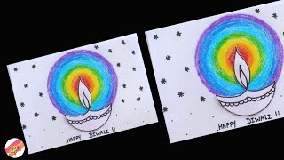 Diwali 🪔🎇 Greeting Card  Easy diwali card making ideas  Diwali card making for compitition [upl. by Acnoib]