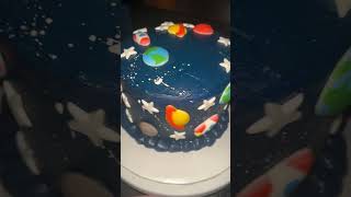 Outer space 🪐 theme smash cake shortsfeed space smashcake [upl. by Sellers]