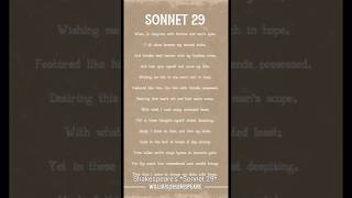 Sonnet 29 by Shakespeare ugcnetenglishcoaching viralshorts literature [upl. by Ayalahs]