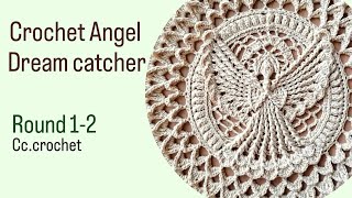 crochet mandala angel for beginners Round 12  dreamcatcher [upl. by Arno]