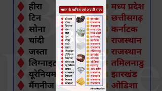 🔥भारत के खनिज उत्पादन में अग्रणी राज्य❓ भारत के खनिज एवं अग्रणी राज्य  minerals of india gk [upl. by Trude]