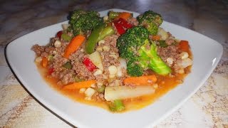 GUISADO DE RES CON VERDURAS BAJO EN GRASA [upl. by Keel]