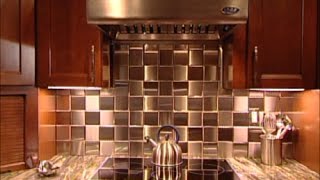 HGTV Stainless Steel Tile Installation Metal Tile Co [upl. by Nalra]