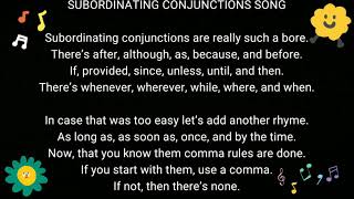 Subordinating Conjunctions Song in the tune of The Itsy Bitsy Spider [upl. by Charles585]