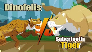 Dinofelis vs Sabertooth Tiger  Prehistoric Animals Tournament S1  Prehistoric Animal Animation [upl. by Hait]