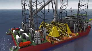 offshore installation How to install subsea module in offshore [upl. by Lipps]