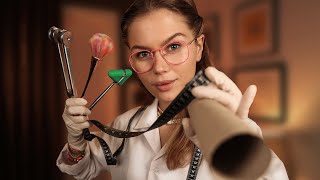 Fastest ASMR 7 School Nurse Exam Therapist 360 Hearing Test Makeup Measure Gynecologists [upl. by Maitland]