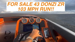 103 MPH 1900HP 43 DONZI ZR FOR SALE FULL WALKAROUND  Driver Pete Caldwell boat race [upl. by Dauf]