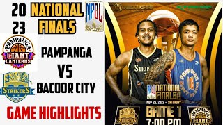 PAMPANGA VS BACOOR HIGHLIGHTS  GAME 1 MPBL 2023 NATIONAL FINALS  NOV 23 2023 mpbl2023 mpbl [upl. by Inaniel532]