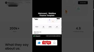 Webflow Template Metrocard  Metrocard  Finance Website Template shortvideo short [upl. by Aeslahc676]