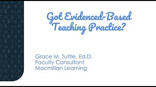 EvidenceBased Teaching Practices Grace Tuttle [upl. by Ahseihs335]