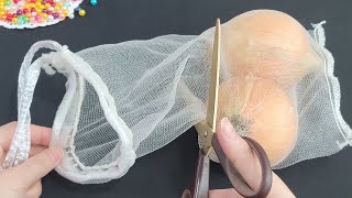 I make MANY and SELL them all Genius Recycle Idea with Used onion net  Amazing Tips and trick [upl. by Nedearb421]