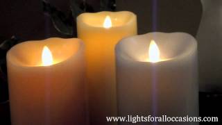 LED Wax Pillar Candles with Moving Wicks Various Sizes and ColorsDemo [upl. by Ierbua311]