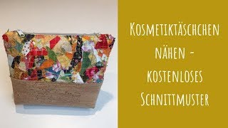 Kosmetiktasche nähen  kostenloses Schnittmuster [upl. by Jill]