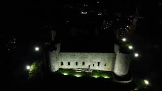 DRONE FLIGHT TO HARLECH CASTLE AT NIGHT [upl. by Joo]