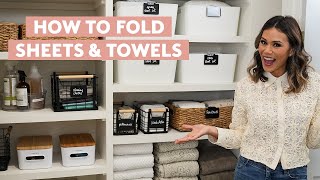 5 Organization Tips for a ClutterFree Linen Closet  How To Fold Towels amp Sheets  Real Simple [upl. by Gussie]