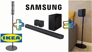 IKEA DIY Guide SYMFONISK Bookshelf Speaker Floor Stand  Samsung Soundbar HWQ930C Installation [upl. by Helbon]