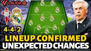 ✅CONFIRMED LINEUP CELTA VIGO VS REAL MADRID ANCELOTI SUPPRESS EVERYONE [upl. by Nivla]