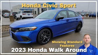 2023 Honda Civic Sport Walkaround  standard Features and Functions [upl. by Hance213]