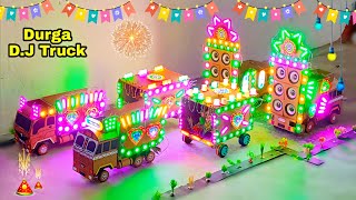 Ganesh Gauri Navratri Durga Kaali Puja Big DJ Truck  Radha Krishna DJ Trolley New Ganpati DJ Light [upl. by Atnim]