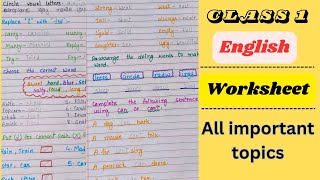 class 1 English WorksheetEnglish worksheet for class 1class 1 English practice sheetclass1 Englis [upl. by Tisbe319]