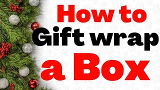 How to GIFT wrap a box with a attached lid frugal gift wrapping ideas for Christmas [upl. by Melliw]