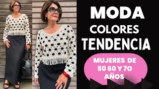 CÓMO COMBINAR COLORES DE ROPAS MODERNAS SI TIENES MÁS DE 50 60 Y 7O AÑOS MODA SEÑORAS MODERNAS [upl. by Alyose]