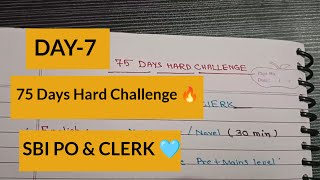 Day7  75 Days Hard Challenge 🔥 For SBI PO amp Clerk ❤️✌️ [upl. by Idola]