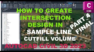 How to Create Intersection Design in Civil 3d Sample Line and Cut Fill Volume Final Part [upl. by Jemy]