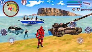 Deadpool Rope Hero Vice Town City  Fun at Miami Beach  Android Gameplay [upl. by Valonia]