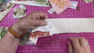 How to make a slow stitch snippet roll with scraps [upl. by Lydia]