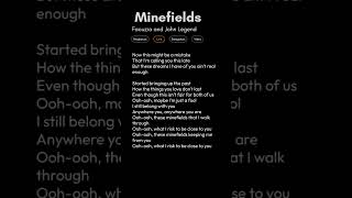 lyrics minefields Faouzia and John Legendviralvideo shortsviral trending popular recommended [upl. by Netsyrk]