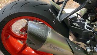 KTM 1290 SuperDuke R 30 Akrapovic SlipOn Exhaust street legal [upl. by Ykroc508]