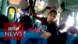 Beaten with belts Sisters stand up to alleged harassers on a bus in India [upl. by Atila]