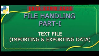 File Handling PartI  Import export data in python [upl. by Naihtniroc]