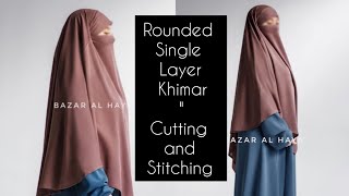 Rounded Khimar Hijab cutting and stitching trending khimar jilbab [upl. by Namor417]