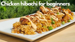 Easy Chicken hibachi for beginners on the Blackstone [upl. by Ahseekal]