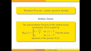 Spectraldensity  Find the spectral density through Auto correlation function problem 1 [upl. by Zysk]