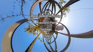 Metal pedestrian bridge at Araucano Park in Santiago Chile [upl. by Ferrel]