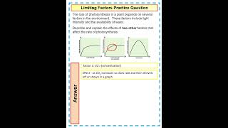 Limiting Factors Practice GCSE Biology Question [upl. by Edward]