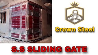 Stainless Steel Sliding Gate  CROWN STEEL WELDING amp FABRICATING [upl. by Lamaj]