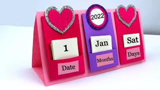 How to make New Year 2022 Desk Calendar  DIY Calendar  Handmade Desk Calendar  New Year Crafts [upl. by Rehpatsirhc173]