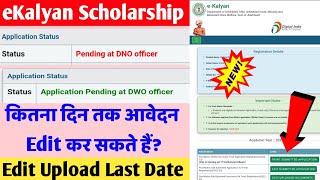 eKalyan Scholarship Form Pending at DNO officer I Pending at DWO officer Kab tak Edit Kar Sakte Hain [upl. by Nyrmac]