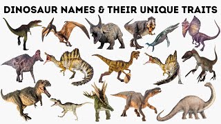 Dinosaur Names and Their Unique Traits  Educational Videos for Kids  English Vocabulary [upl. by Nitsew]