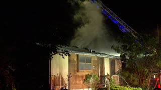 Latenight fire damages trailer home in West Bexar County [upl. by Ahsrop221]