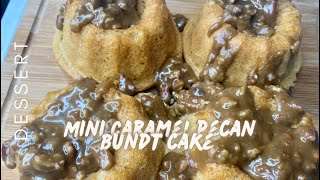 Mini Bundt Cake Recipe with Caramel pecan Sauce minibundtcakes [upl. by Eirrej]