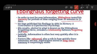 Forgetting Meaning Ebbinghaus Forgetting curve serial position effect amp Interference Theory [upl. by Bernstein]