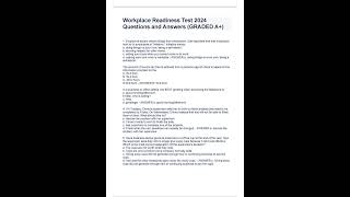 Workplace Readiness Test 2024 Questions and Answers GRADED A [upl. by Galven739]